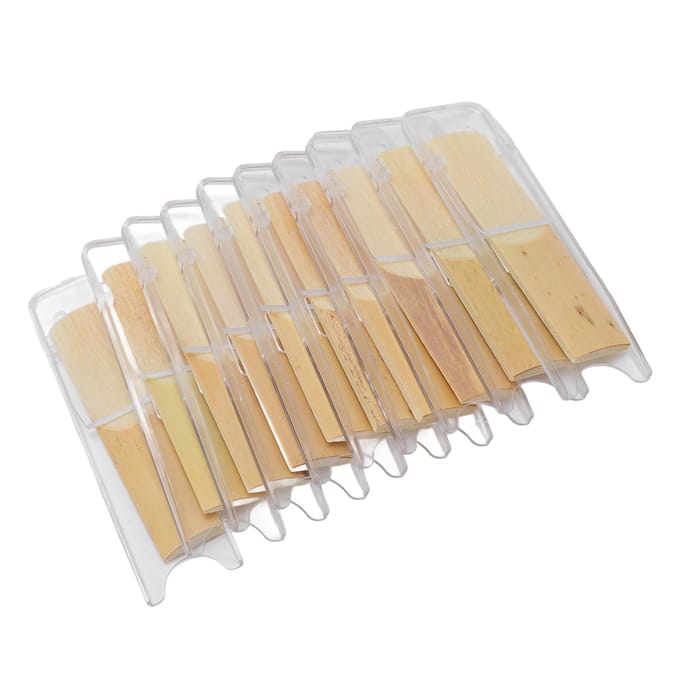 10 Stuks Eb Saxofoonrietjes Sterkte 3.0 Medium Hardheid Saxofoonrietjes met Individuele Clip beige