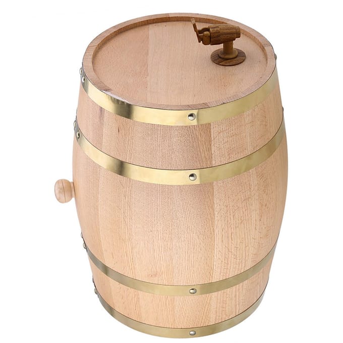 10L Vintage Houten Wijnvat Dispenser voor Whiskey Bourbon Tequila wit