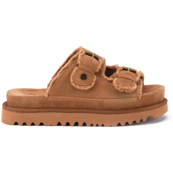 Warmbat Dysart Suede Dames Sandalen - Cognac