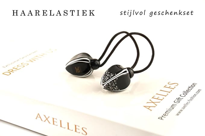 Exclusief Haarelastiek (2-set) in-geschenkdoos, zwart.