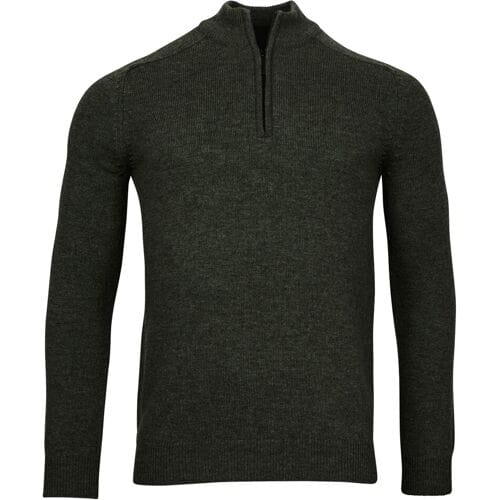 Baileys Trui Half Zip Single Knit Lamswol Donker Groen / male