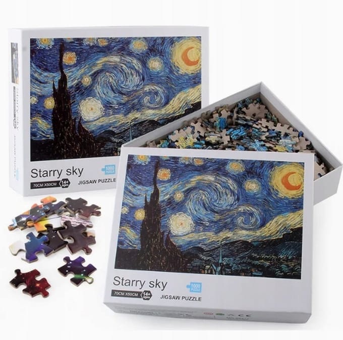 Puzzel 1000 stukjes: Sterrennacht - Beroemd kunstwerk
