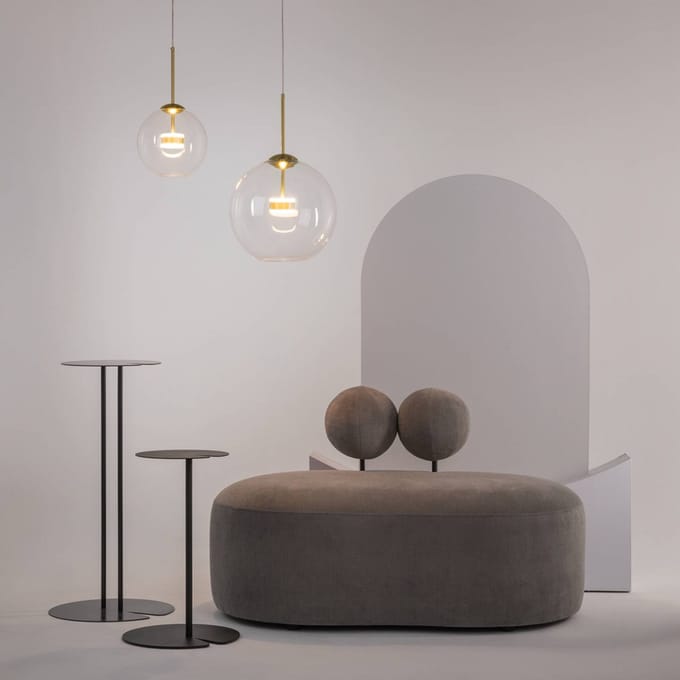 Maytoni hanglamp Cometa, goudkleurig, glas, Ø 35 cm