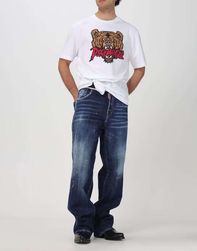 T-shirt met berenlogo en normale pasvorm