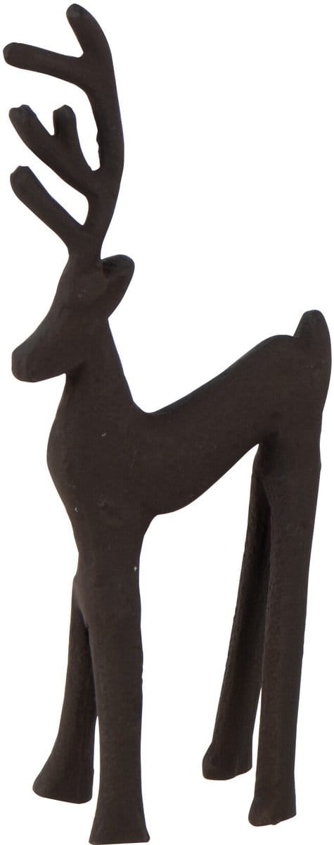 J-Line figuur Rendier - aluminium - donkerbruin