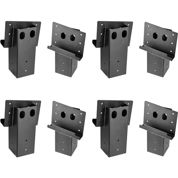 Supports de plateforme d'angle composés pour bois de 3,5 x 3,5 pouces / 88,9 x 88,9 mm - Lot de 8 pièces