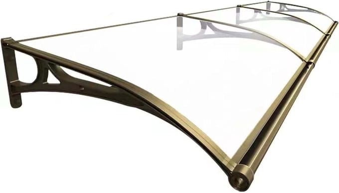 Voordeur Luifel - Regenbescherming - Droog Blijven - Gebogen Afwatering - 60 cm Breed - Transparant