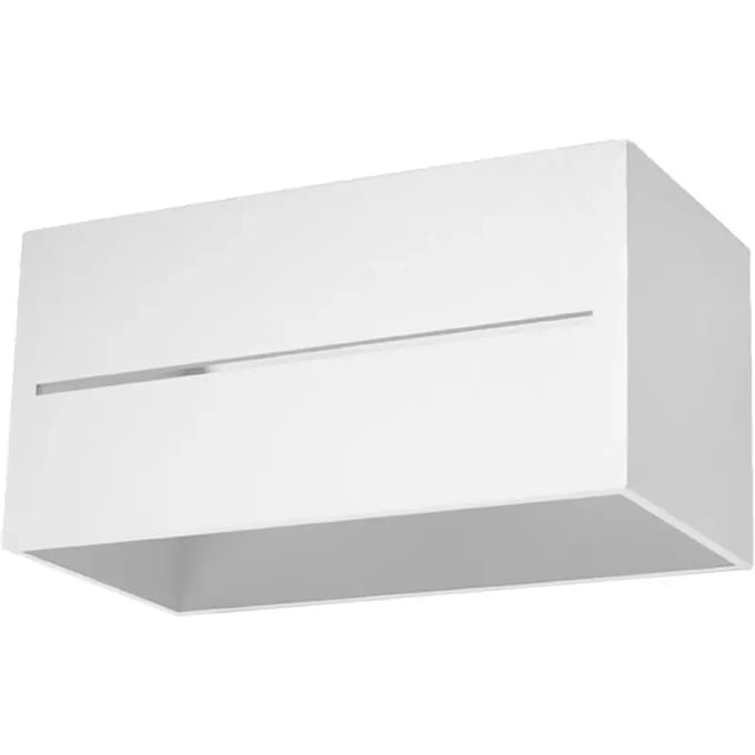 Wandlamp LOBO MAXI met 2 lichtbronnen, licht op en neer - Sollux Lighting - IP20 - Wit aluminium behuizing - 20 x 12 x 10 cm - 2 x G9 LED, exclusief lichtbron - 2 x 8 W - Moderne wandlamp voor slaapkamer, woonkamer en gang