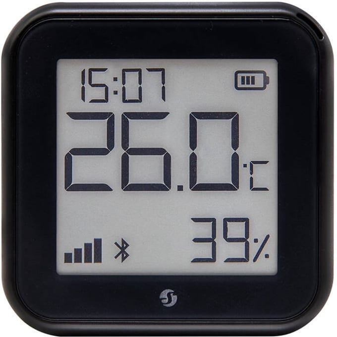 Shelly H&T Gen 3 Matte Black Draadloze temperatuur- en luchtvochtigheidssensor
