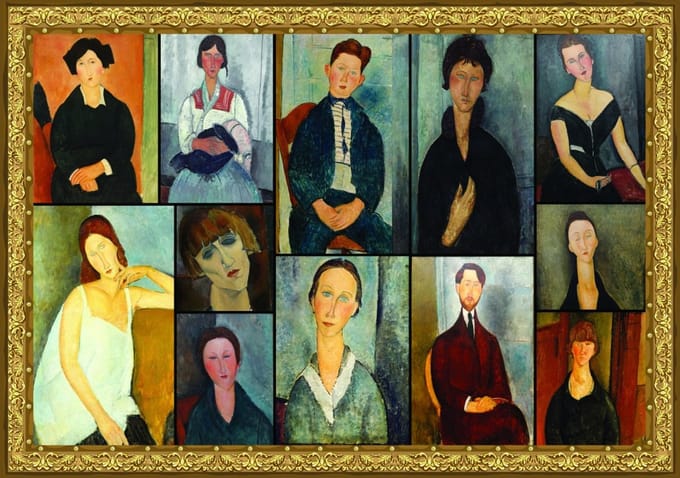 Grafika puzzel La peinture de Modigliani - 2000 stukjes kunst.