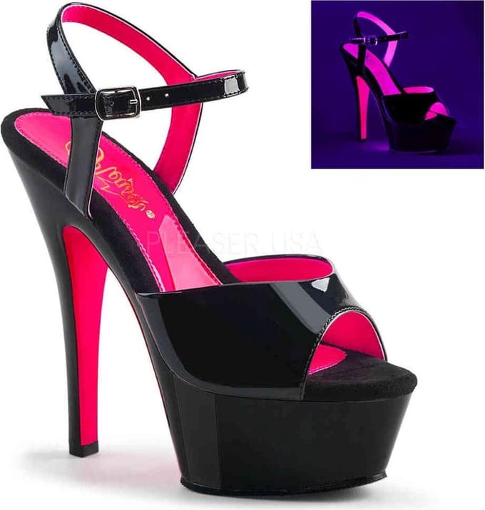 EU 37 = US 7 | KISS-209TT | 6 Heel, 1 3/4 PF Two Tone Ankle Strap Sandal