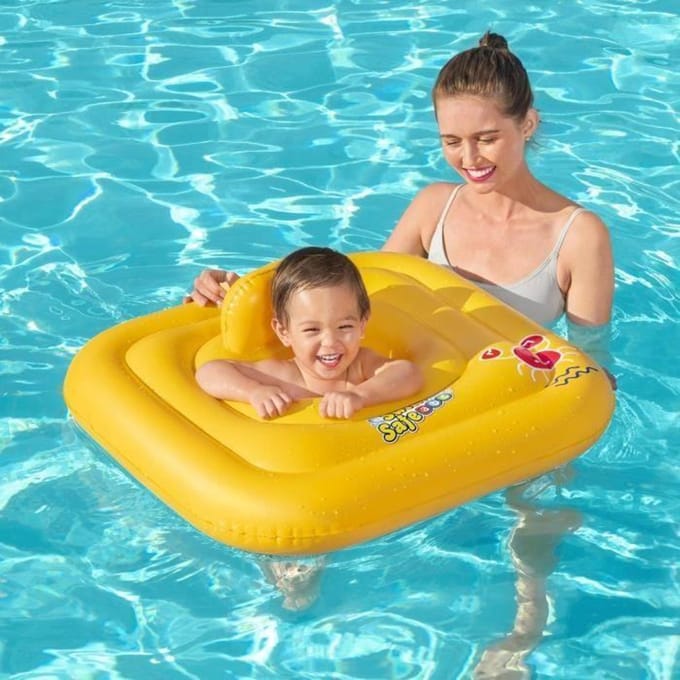 Bestway Kinder zwemband / float met tuigje - Swimsafe - 1-2 jaar - 76 x 76 cm - zwembad - zwemmen