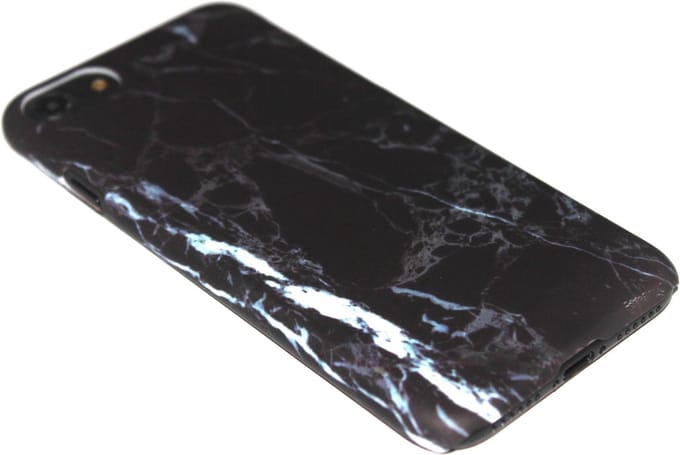 Marmer hoesje zwart Geschikt voor iPhone SE (2022/ 2020)/ 8/ 7
