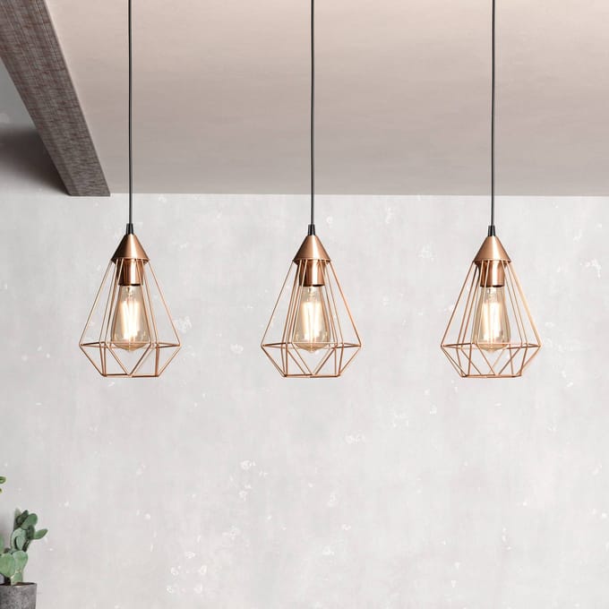 EGLO Tarbes Hanglamp - E27 - 79 cm - Zwart/Koper