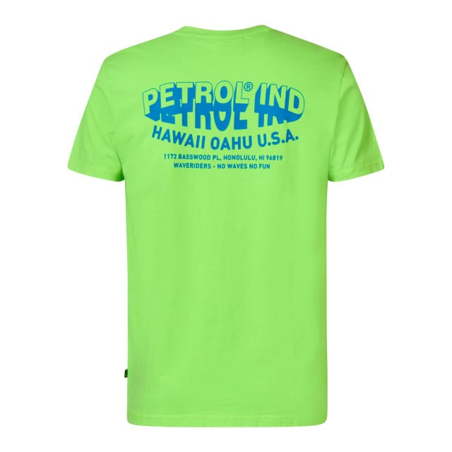 Petrol Industries - Heren Backprint T-shirt Riptide - Groen - Maat M