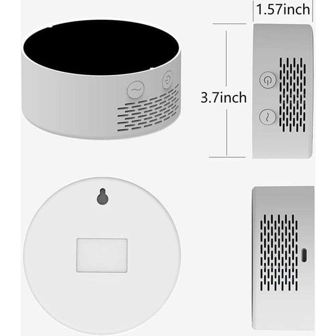 Tuya Wifi 7in1 compteur de qualité de l'air multifonctionnel PM2.5 CO2 TVOC HCHO AQI température humidité Basic Version blanc