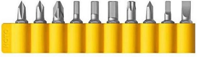 Hoto 10-delige 25mm opzetstukken voor schroevendraaier - Grijs