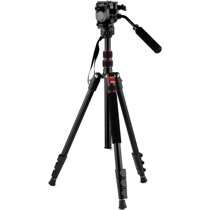 Andoer Professionele Draagbare Aluminium Camera Statief Stand Monopod 200cm/78.7inch 4-Sectie zwart