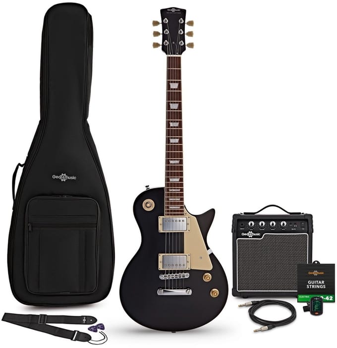 New Jersey Select Electric Guitar Black, 10W Guitar Amp & Accessory Pack