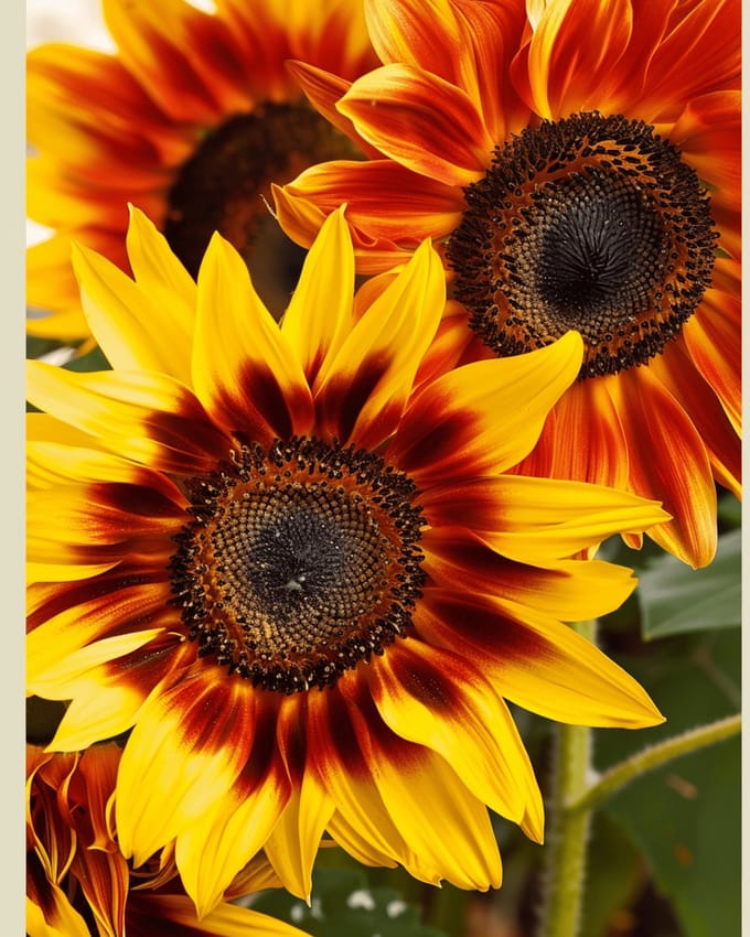 2 sets - Zonnebloem Zaden Compact Spray Organic Helianthus Annuus Eenjarig