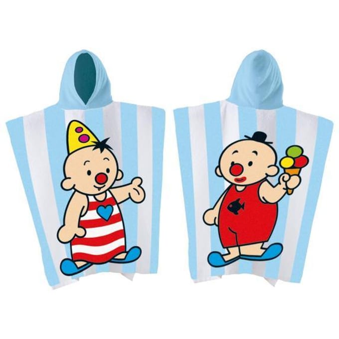 Bumba - Badponcho - Zacht - Blauw - Gestreept