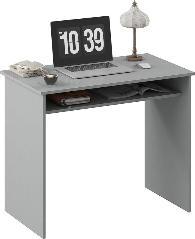 HOMCOM Schrijftafel - Spaanplaat - 90x50x74cm - Grijs