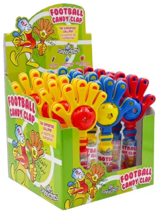 Funny Candy Football Clapping Hands Lollie - 12x 15 gr