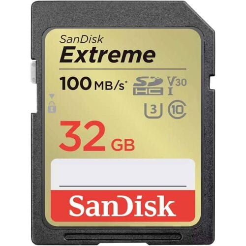 SanDisk Extreme SDHC-geheugenkaart, 32Gb, Klasse 10 / UHS-1 U3 SDSDXVT-032G-GNCIN