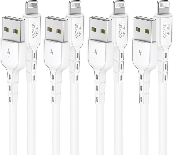 4 pack Lightning kabels geschikt voor iPhone en iPad - 1m - Oplader kabel - Voor opladen en data overzetten - Wit