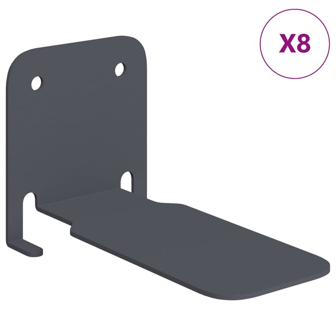 vidaXL - Onzichtbare - Zwevende - Plank - 8 - st - Antraciet - 6 - x - 11 - x - 6,5 - cm