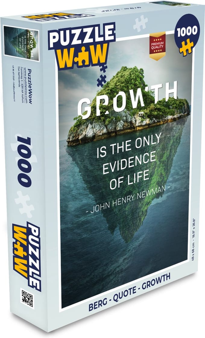 Puzzel Berg - Quote - Growth - Legpuzzel - Puzzel 1000 stukjes volwassenen