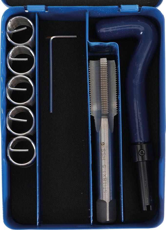 BGS Schroefdraad reparatieset M18 x 1,5 7 delig