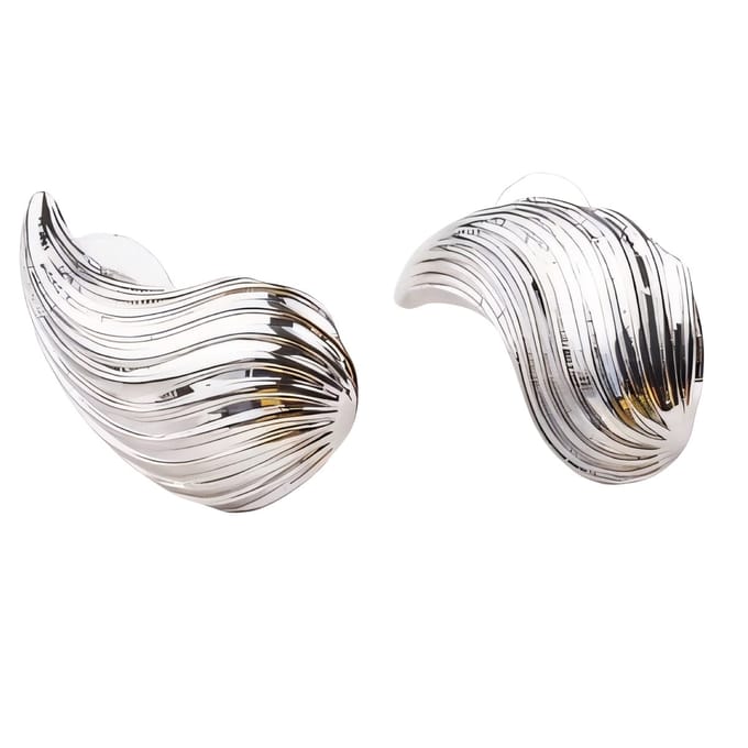 Silver Wavy Earrings