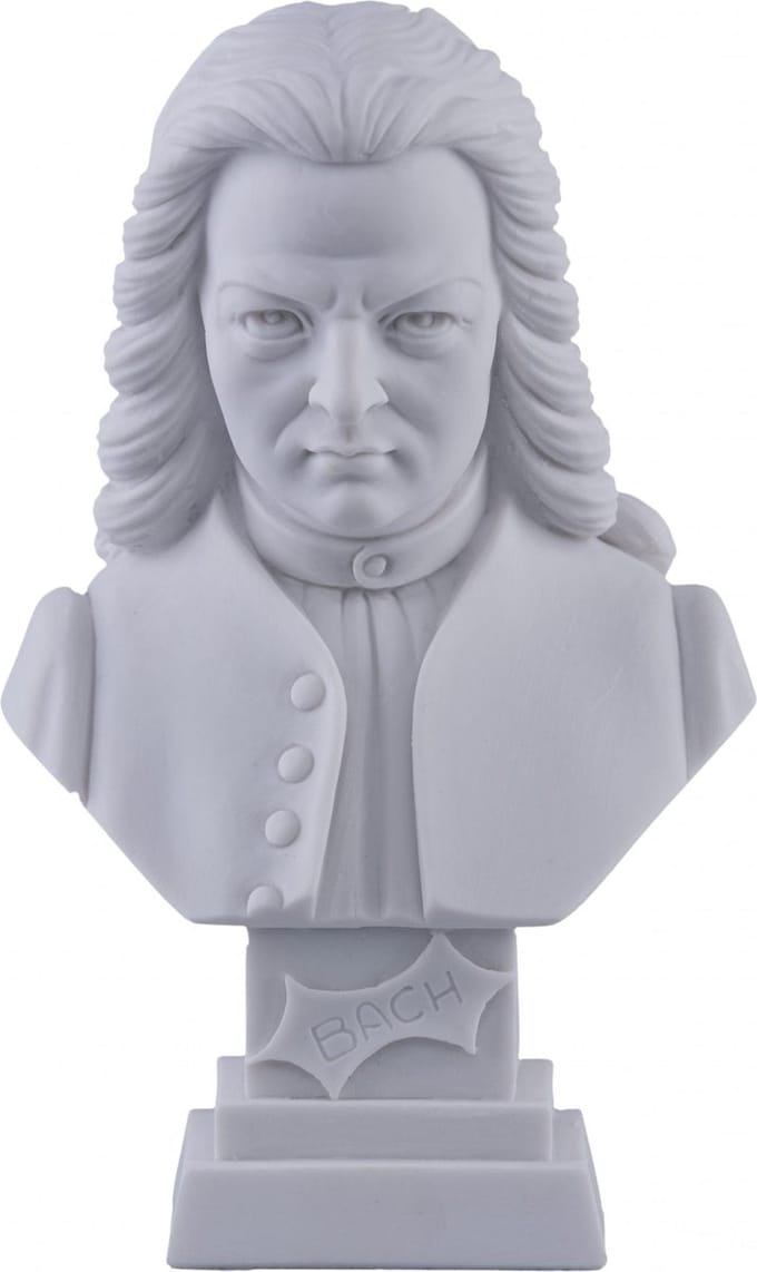 Music Gifts - Albast borstbeeld Bach 11cm