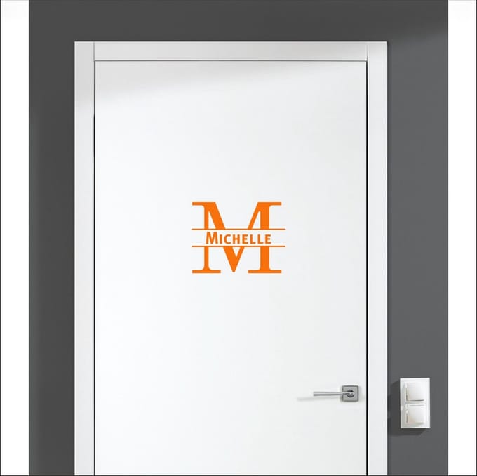 Deursticker Met Naam -  Michelle - Oranje