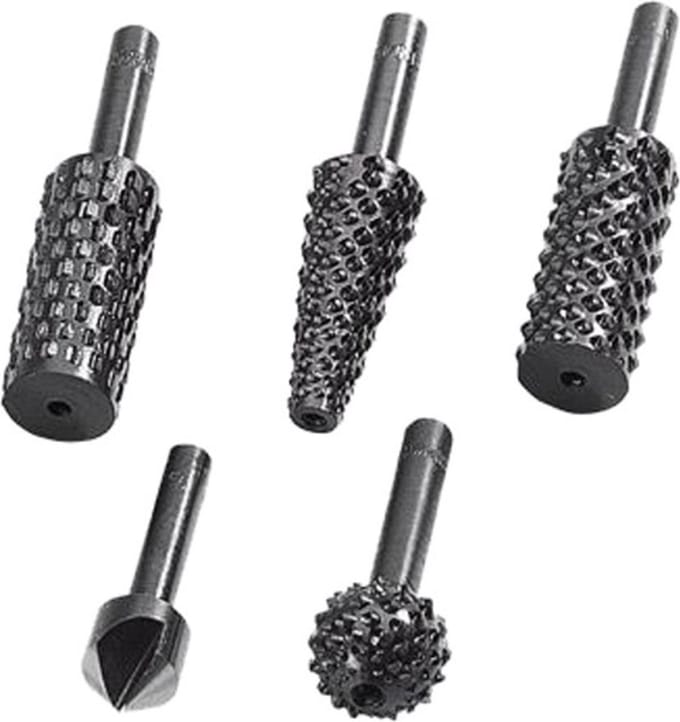 wolfcraft - Rasp Set 5 Stuks - Verzinkboor - Frezenset - Houtfrees - 2540000