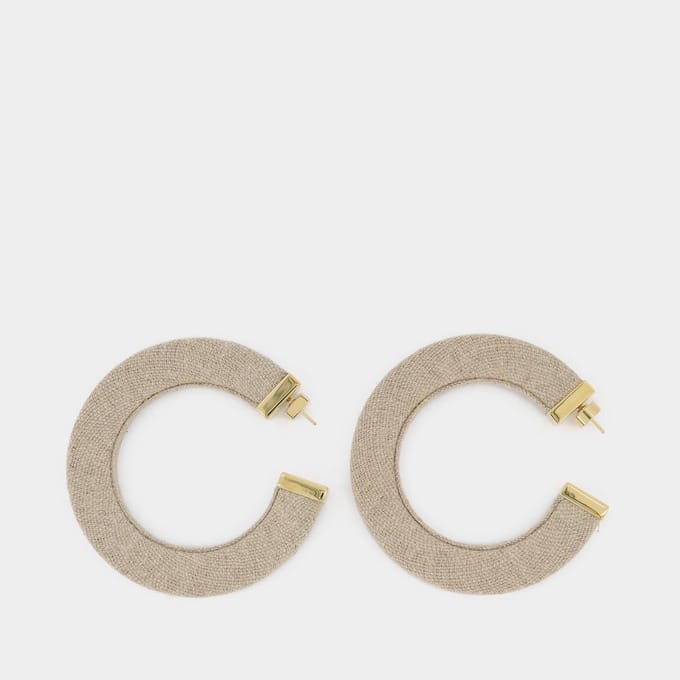 Beige linnen oorbellen La Créole Linu