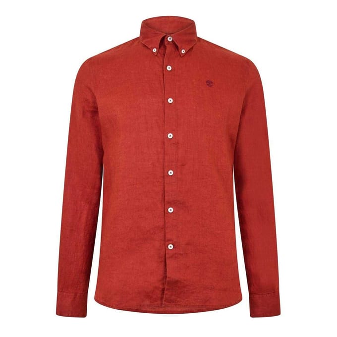 Timberland Heren Linnen Relaxed Fit Overhemd (Verbrande Henna)