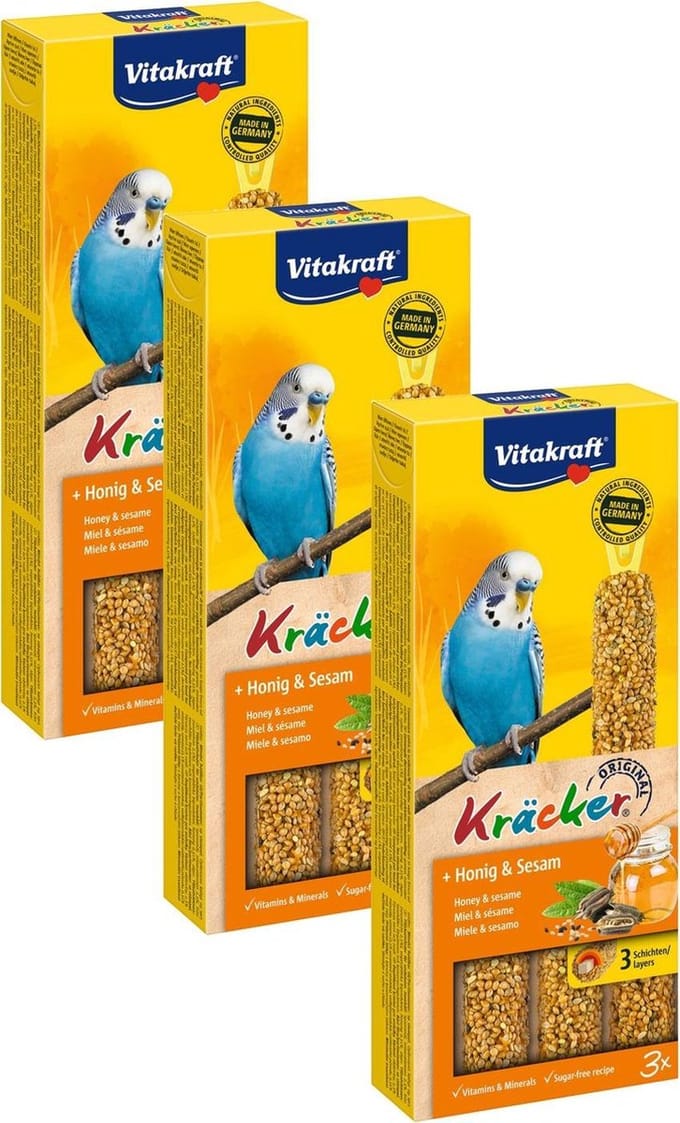 Vitakraft Parkiet Kracker 3 stuks - Vogelsnack - 3 x Honing