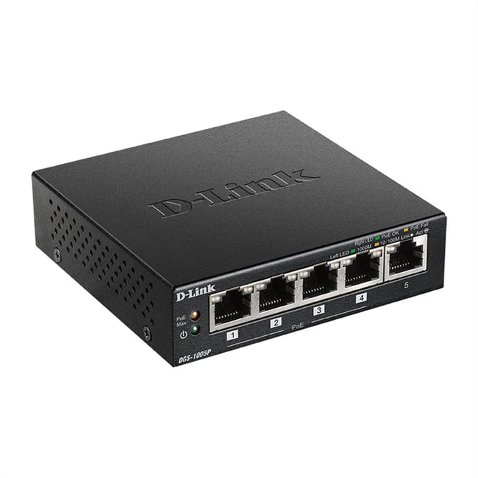 D-Link DGS-1005P/E DGS-1005P/E Netwerk switch 5 poorten 1 / 10 GBit/s