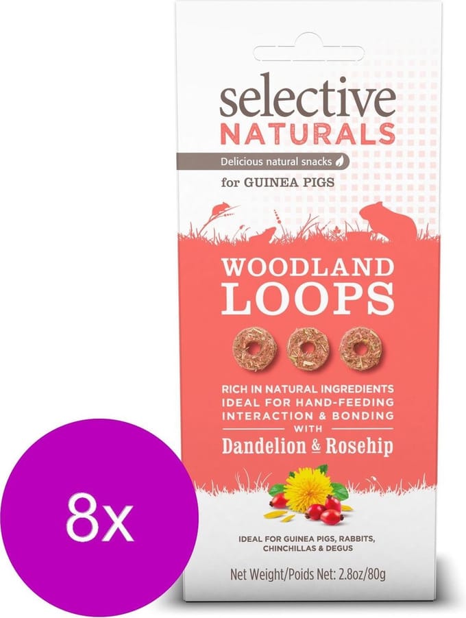 Supreme Selective Naturals Woodland Loops - Knaagdiersnack - 8 x 80 g