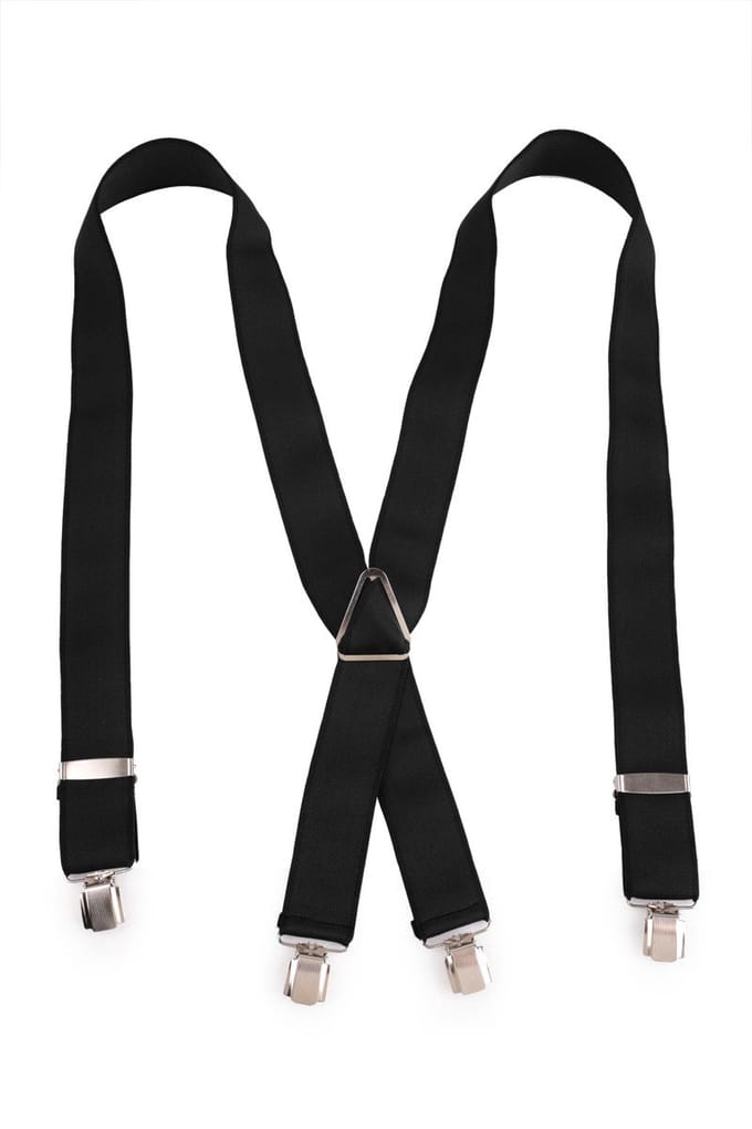 Velila Bretels - Heren - X-vorm - 4 clips - 3.5cm Breed -Verstelbaar - Zwart