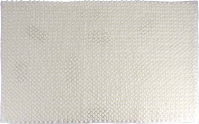 Tendance Badmat microfiber - bolletjes - wit - 50 x 80 cm - absorberend - badkamer mat - antislip - zacht