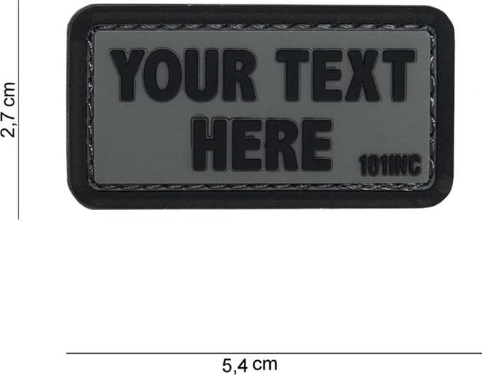101 Inc Embleem 3D Pvc Your Text Here Grijs Zwarte Letters  14081