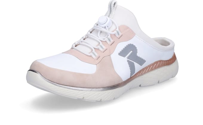 Rieker dames slip-on schoen wit roze