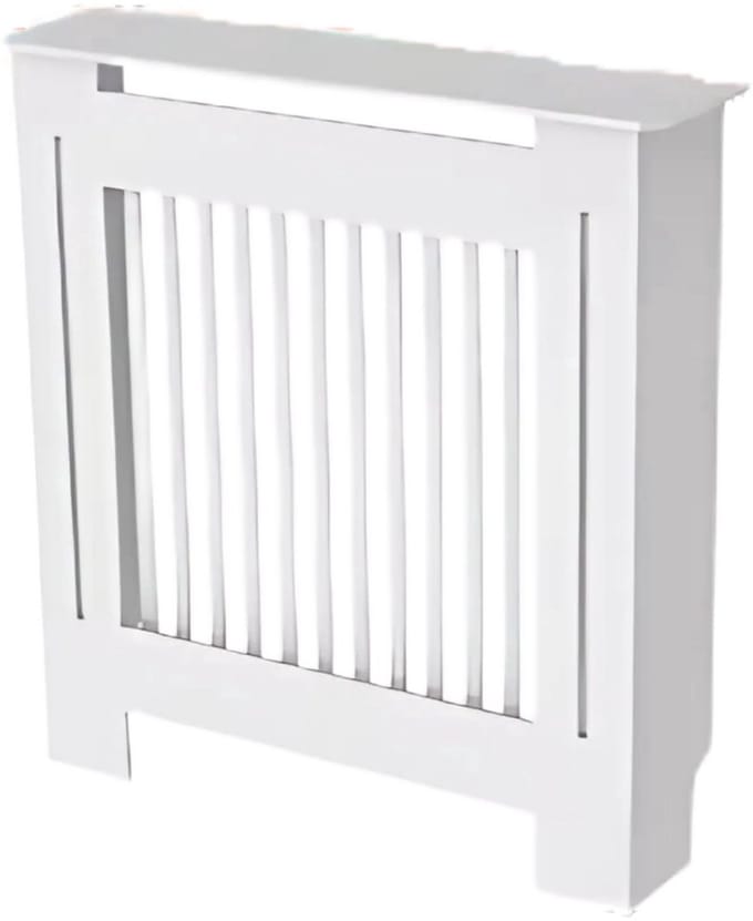 Radiatorombouw Opulence - 78x92 cm - Ombouw rooster - Verticale panelen - MDF - Stijlvol - Wit