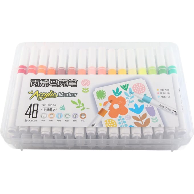 Acrylverf Markers Sterke Dekking Sneldrogend Waterdicht Ronde Schacht Graffiti Markers voor Glas white