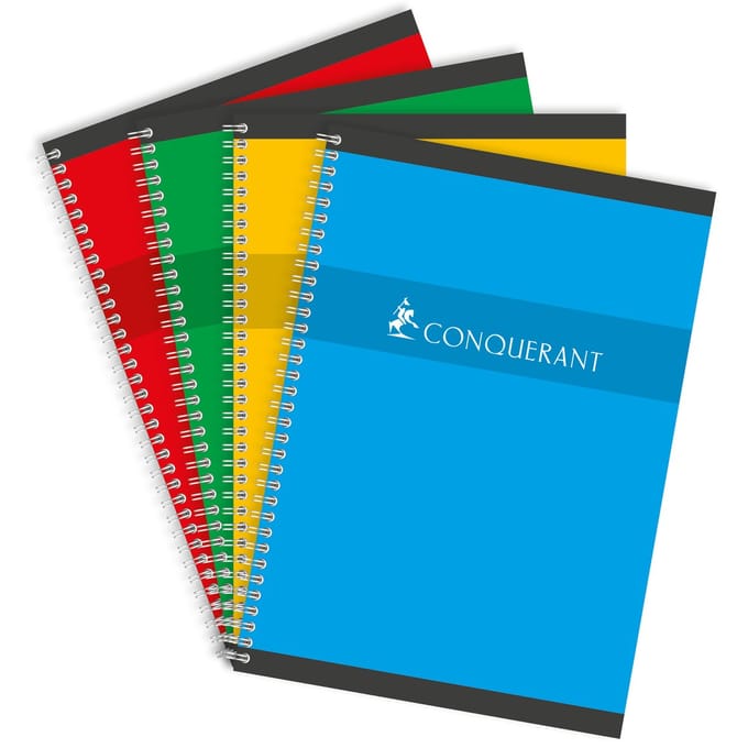 Conquerant 100104456 schrijfblok & schrift A4 180 vel Rood, Groen, Geel, Blauw