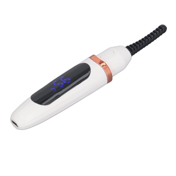 Verwarmde Wimperkruller USB Oplaadbaar Langdurig met LED Temperatuurweergave Elektrisch Wimperkrullen white