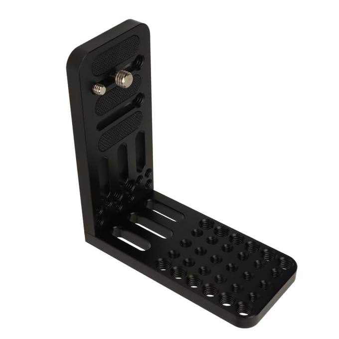 Support de caméra en L, plaque à dégagement rapide, commutation verticale et horizontale, avec trou de vis de 14 pouces et 38 pouces black